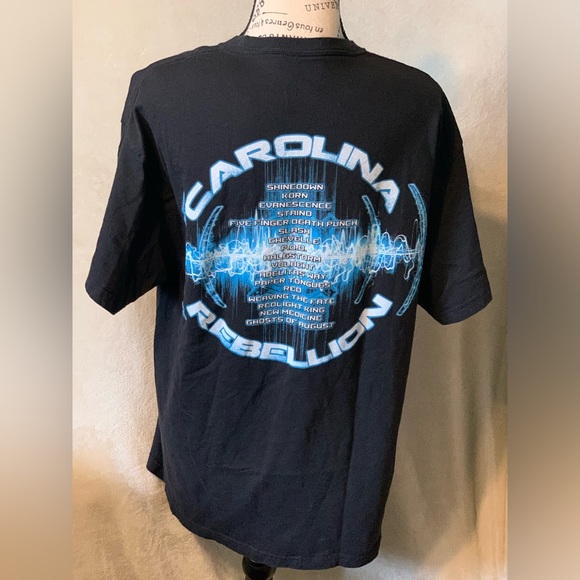 Carolina Rebellion 2012 Black L Festival T Shirt with Artists who performed - Picture 3 of 6